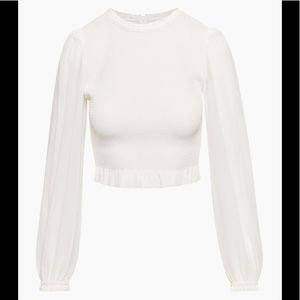 NWT, Aritzia Wilfred New Tempest Blouse in light birch, Size Medium